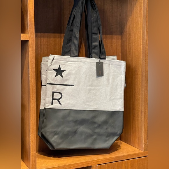 Starbucks Reserve Classic Tote Bag in recycled materials in Black/Grey NWT - Picture 1 of 5